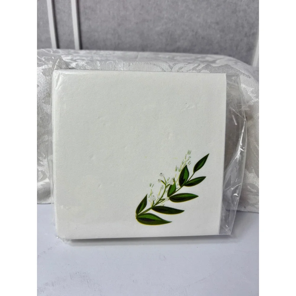 Paper Cocktail Napkins White Botanical Sprig/Lily of the Valley from Minted